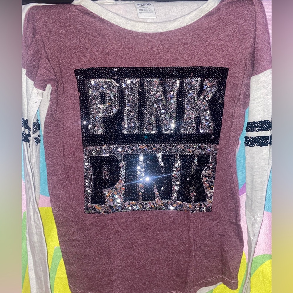 Pink Sequin Long Sleeve Shirt